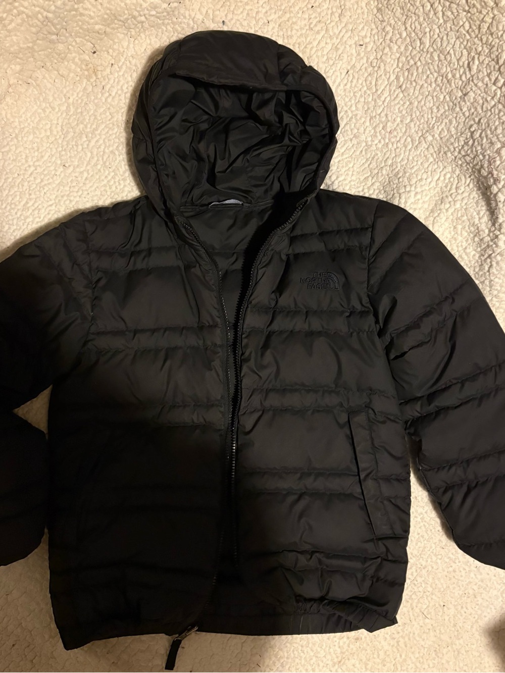 The North Face Kids Black Hooded Puffer Jacket